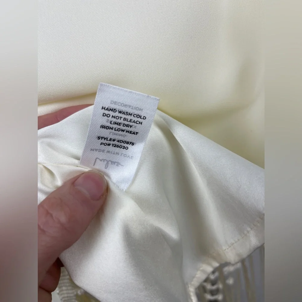 Lulus Cream One-Shoulder Fringe Midi Dress Size Small NWT - Picture 10 of 11